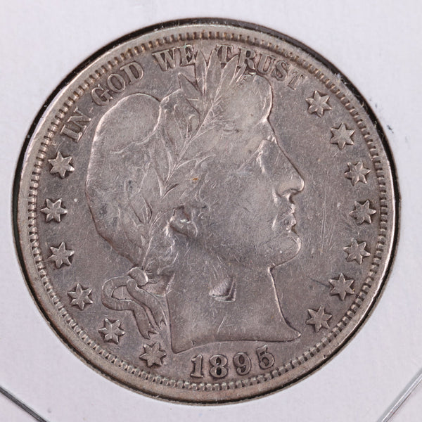 1895 Barber Silver Half Dollar., Very Fine., Circulated Coin., Store #HR145