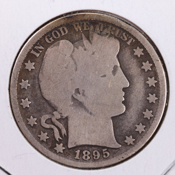 1895 Barber Silver Half Dollar., Good., Circulated Coin., Store #HR146