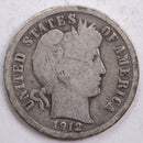 1912 Barber Silver Dime, Good Circulated Coin, Store