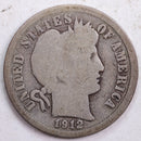 1912 Barber Silver Dime, Good Circulated Coin, Store