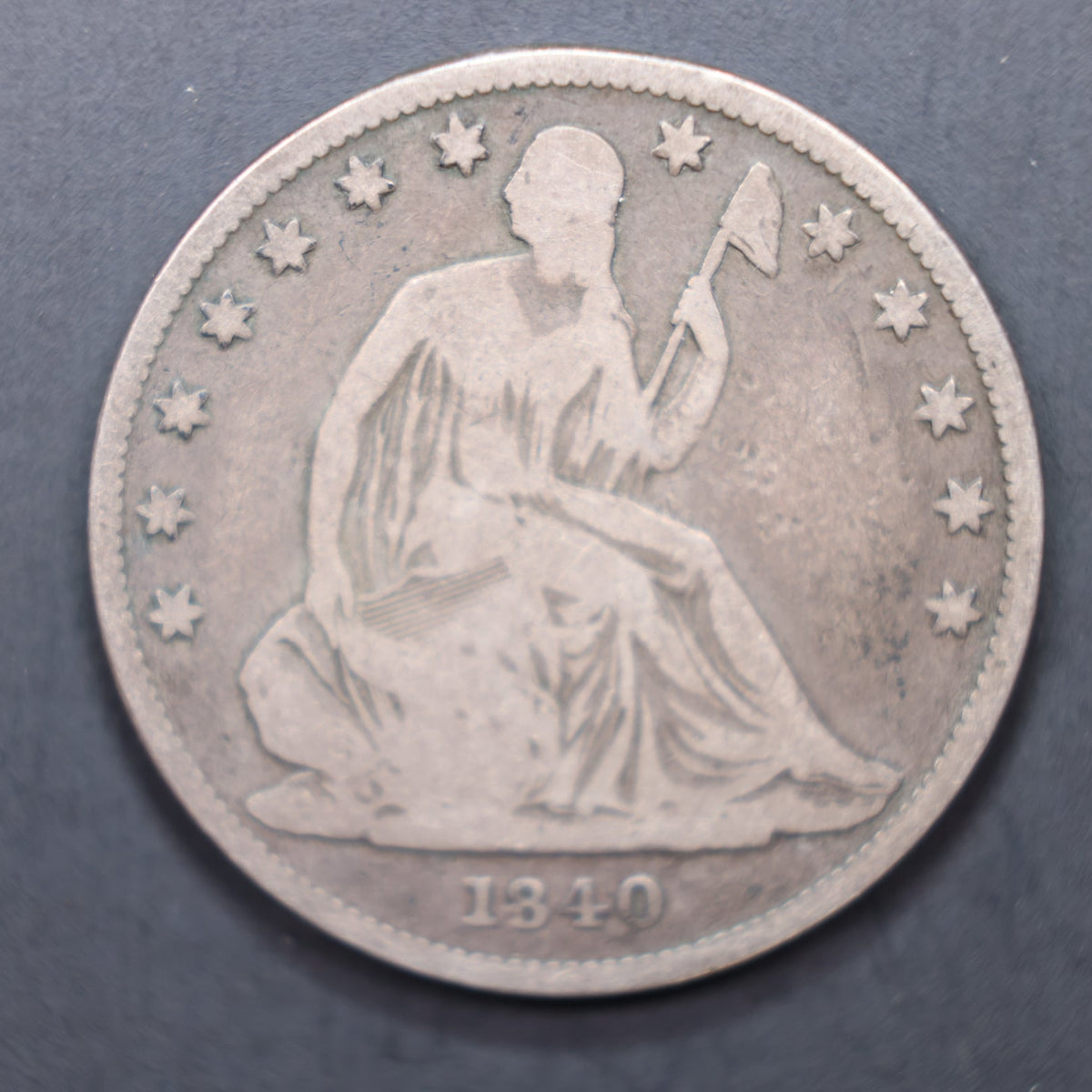 1840 (O) Seated Liberty Silver Half Dollar, Very Good Circulated Coin, Store #HR2040.