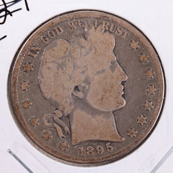 1895 Barber Silver Half Dollar., Very Good., Circulated Coin., Store #HR148