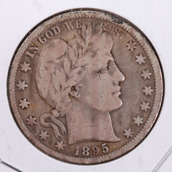 1895-O Barber Silver Half Dollar., Very Good., Circulated Coin., Store #HR149