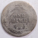 1912 Barber Silver Dime, Abt Good Circulated Coin, Store