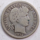 1912 Barber Silver Dime, Good Circulated Coin, Store