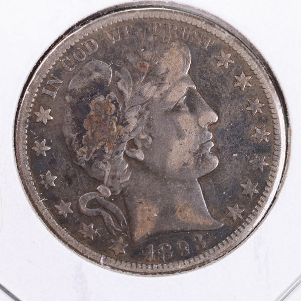 1895-O Barber Silver Half Dollar., FINE., Circulated Coin., Store #HR152