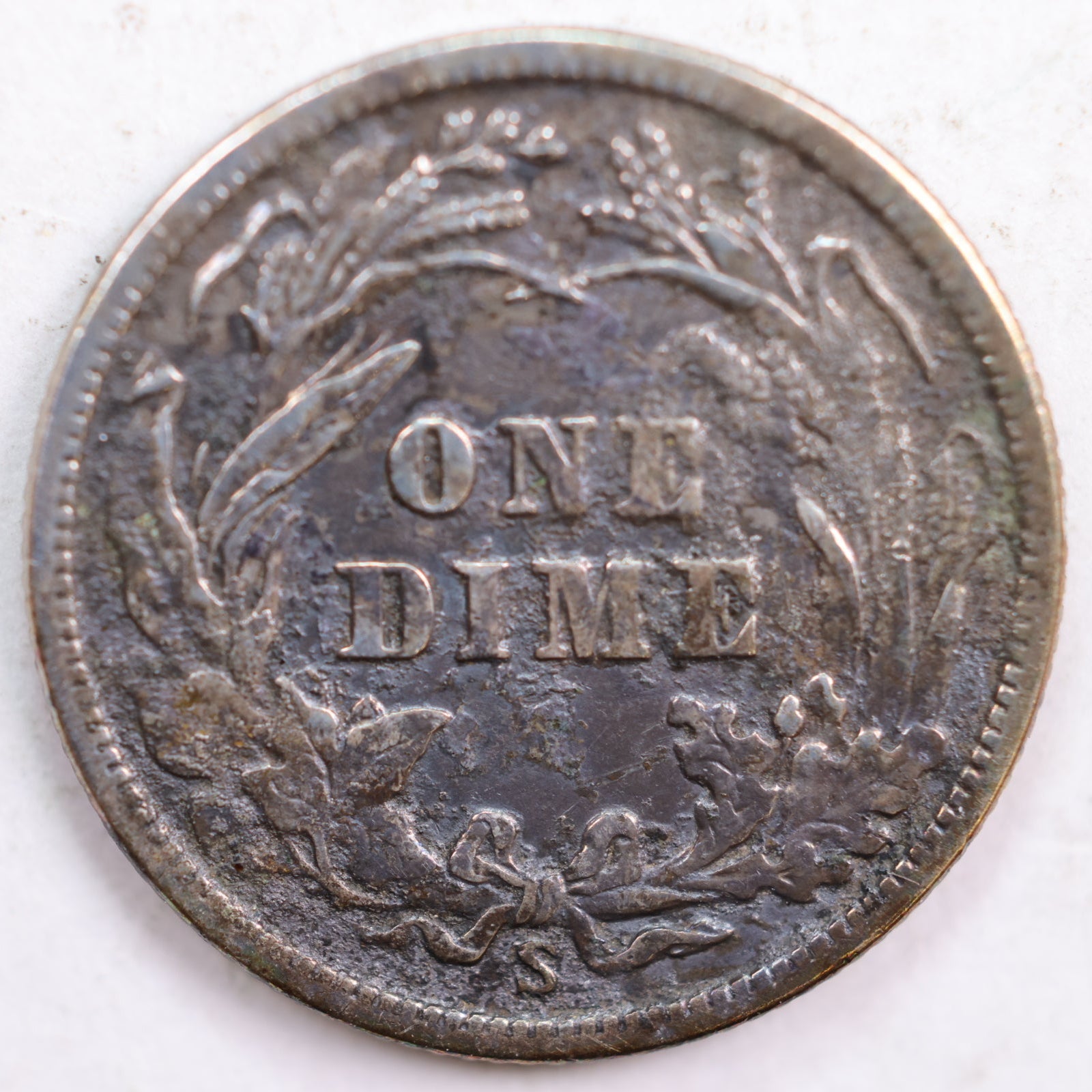 1912-S Barber Silver Dime, Net Abt Uncirculated Coin, Store #DE0418