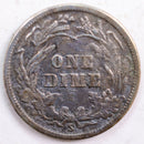 1912-S Barber Silver Dime, Net Abt Uncirculated Coin, Store
