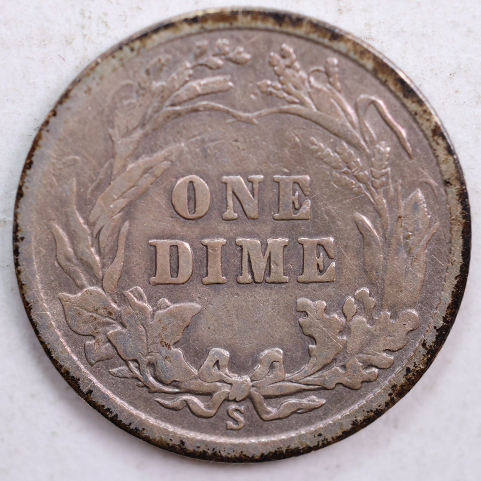1912-S Barber Silver Dime, Very Good Circulated Coin, Store #DE0417