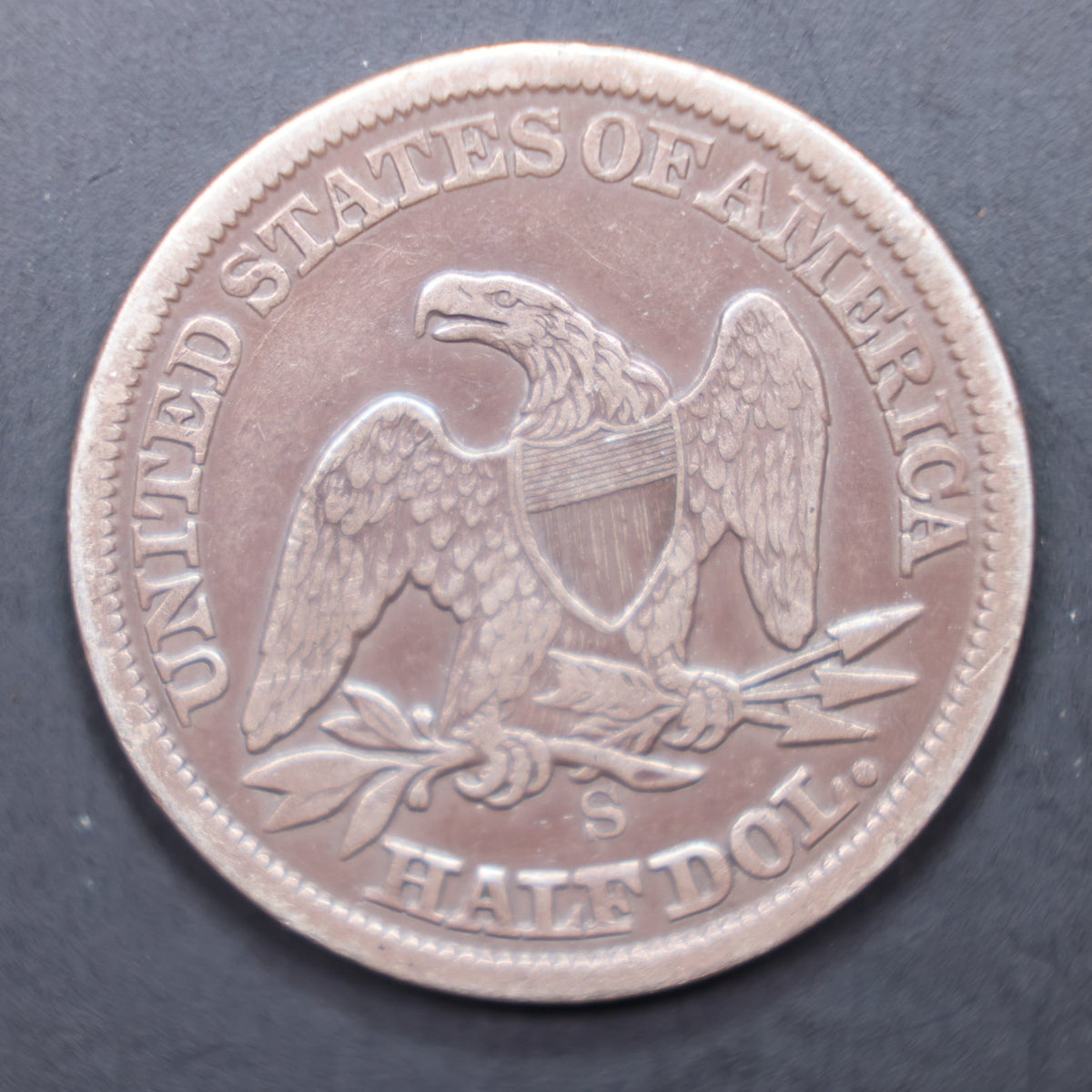 1862-S Seated Liberty Silver Half Dollar, Extra Fine Circulated Coin, Store #HR2067.