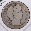 1895-S Barber Silver Half Dollar., Very Good., Circulated Coin., Store