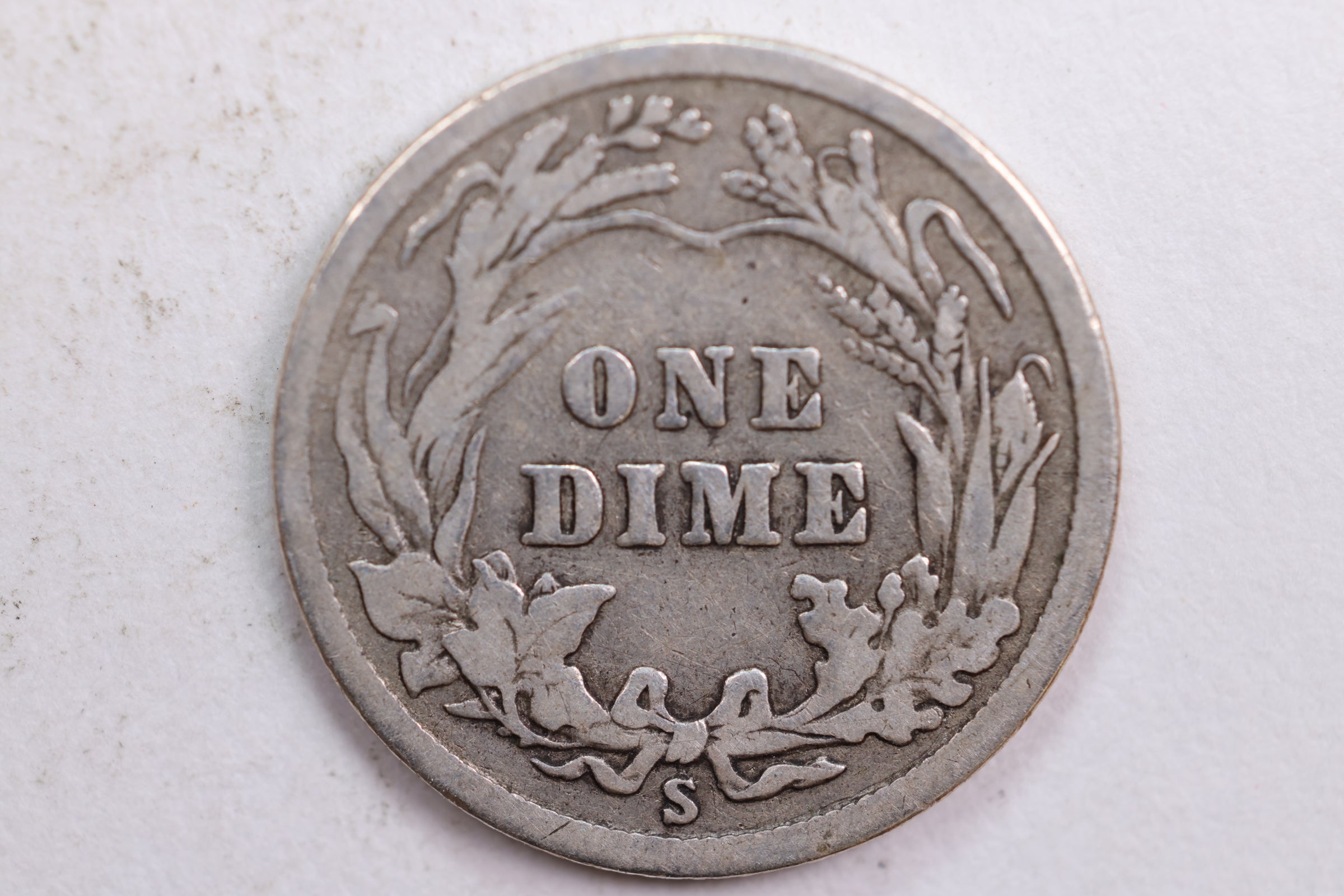 1914-S Barber Silver Dime, Very Good Circulated Coin, Store #DE0414