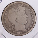 1896 Barber Silver Half Dollar., Very Good., Circulated Coin., Store
