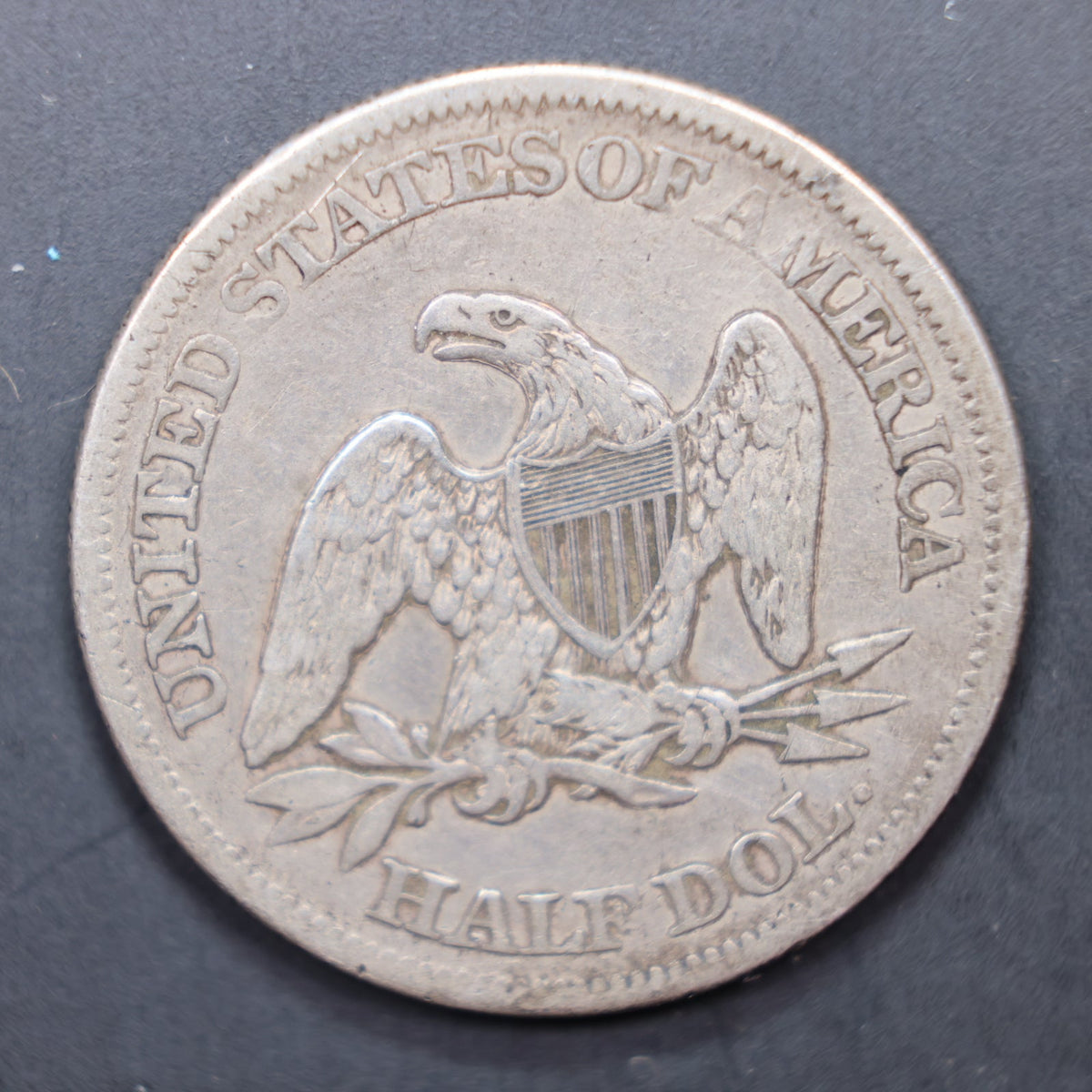 1865 Seated Liberty Silver Half Dollar, Extra Fine + Circulated Coin, Store #HR2071.