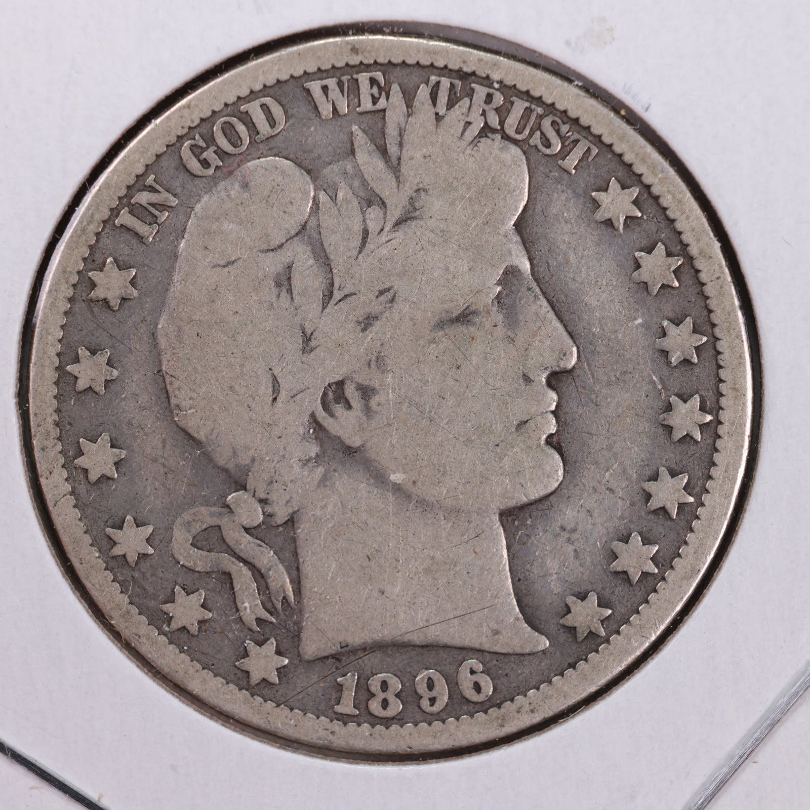 1896-O Barber Silver Half Dollar, Very Good Circulated Coin, Store #HR159
