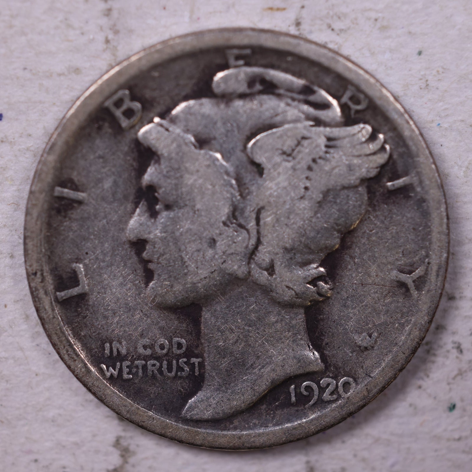 1920 Mercury Dime, Fine Circulated Coin, Store #19784