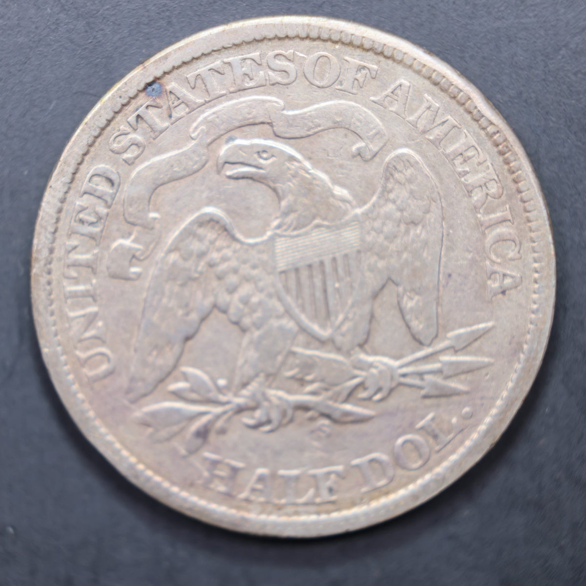 1868-S Seated Liberty Silver Half Dollar, Very Fine Circulated Coin, Store #HR2073.