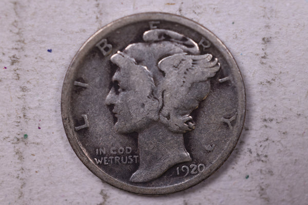 1920 Mercury Silver Dime., Fine., Store  #19784