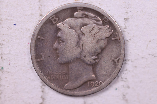 1920 Mercury Silver Dime., Very Good., Store  #19786
