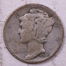 1920-D Mercury Silver Dime., Fine., Store