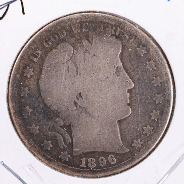 1896-S Barber Silver Half Dollar., About Good., Circulated Coin., Store #HR163
