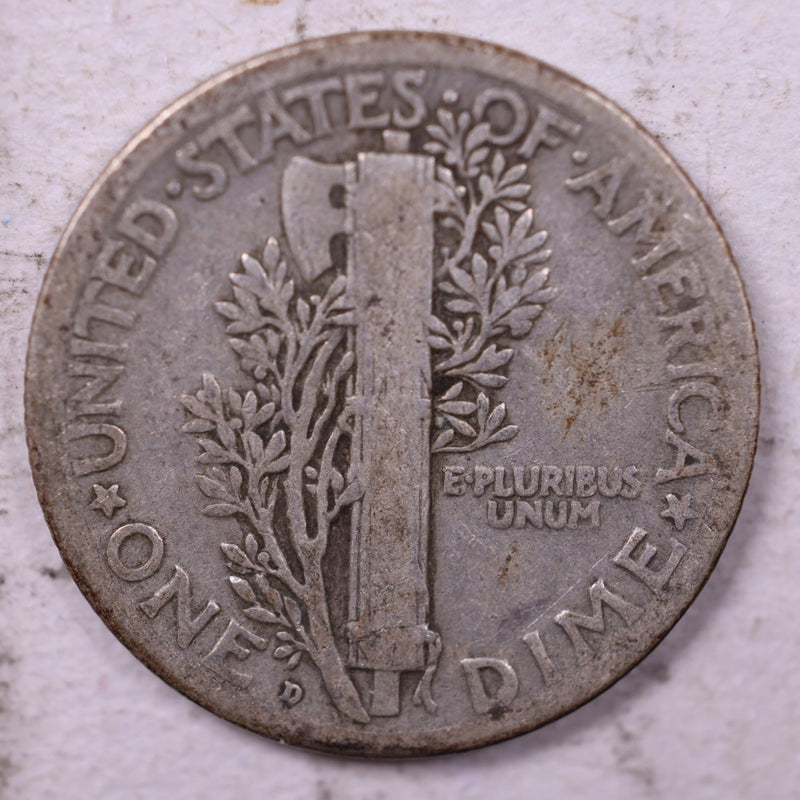 1920-D Mercury Silver Dime., Fine., Store