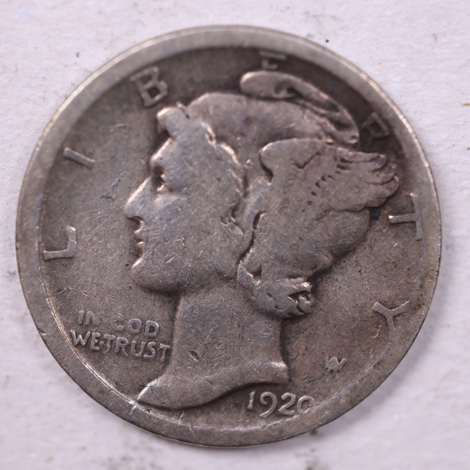 1920-D Mercury Dime, Fine Circulated Coin, Store #19789