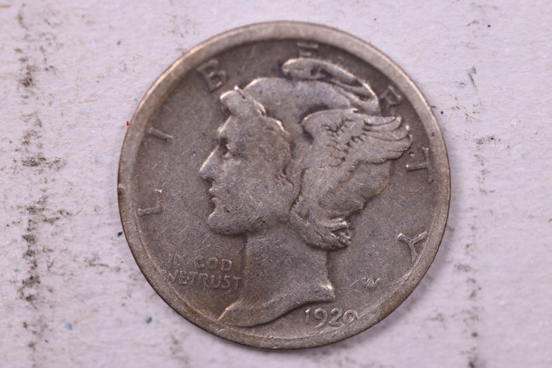 1920-D Mercury Silver Dime., Fine., Store