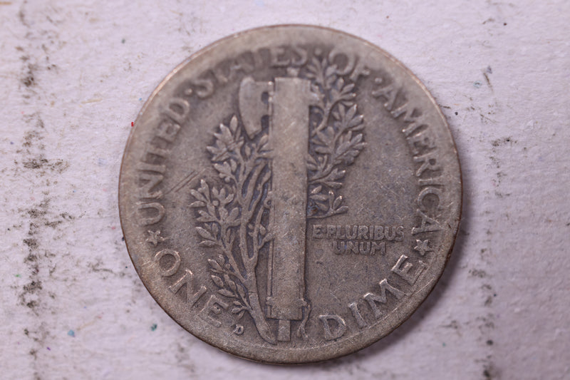 1920-D Mercury Silver Dime., Fine., Store