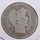 1897 Barber Silver Half Dollar., Very Good., Circulated Coin., Store