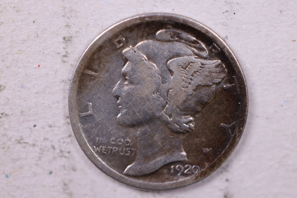 1920-D Mercury Silver Dime., Very Good., Store  #19793