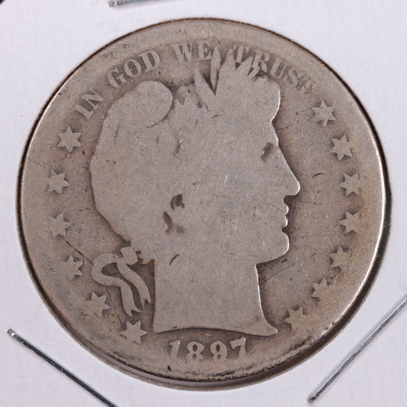 1897-S Barber Silver Half Dollar., Fair., Circulated Coin., Store