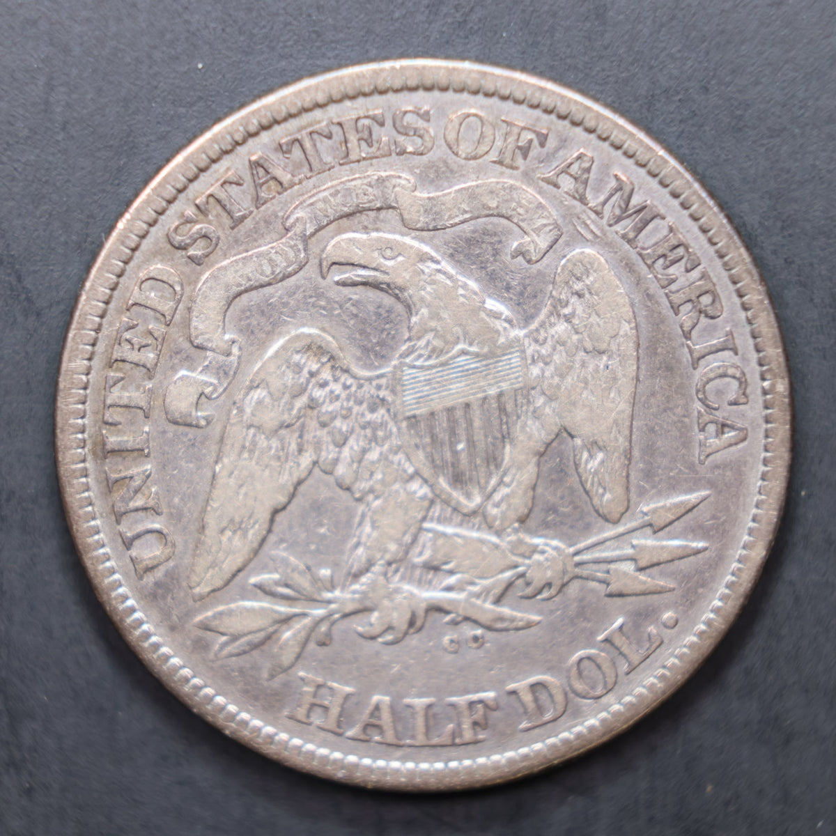 1874-CC Seated Liberty Silver Half Dollar, Very Fine Circulated Coin, Store #HR2082.