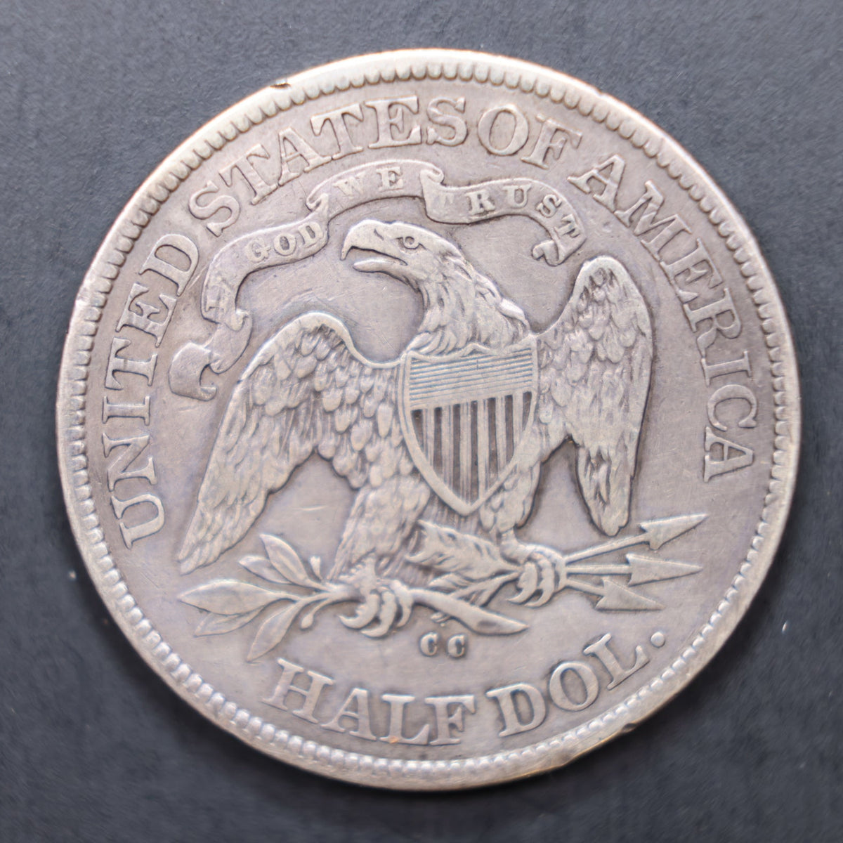 1878-CC Seated Liberty Silver Half Dollar, Very Fine Circulated Coin, Store #HR2083.