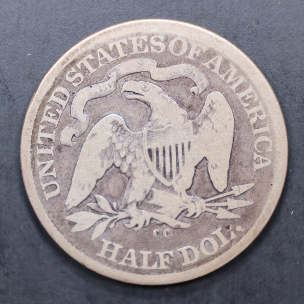 1878-CC Seated Liberty Silver Half Dollar, Good Circulated Coin, Store #HR2084.