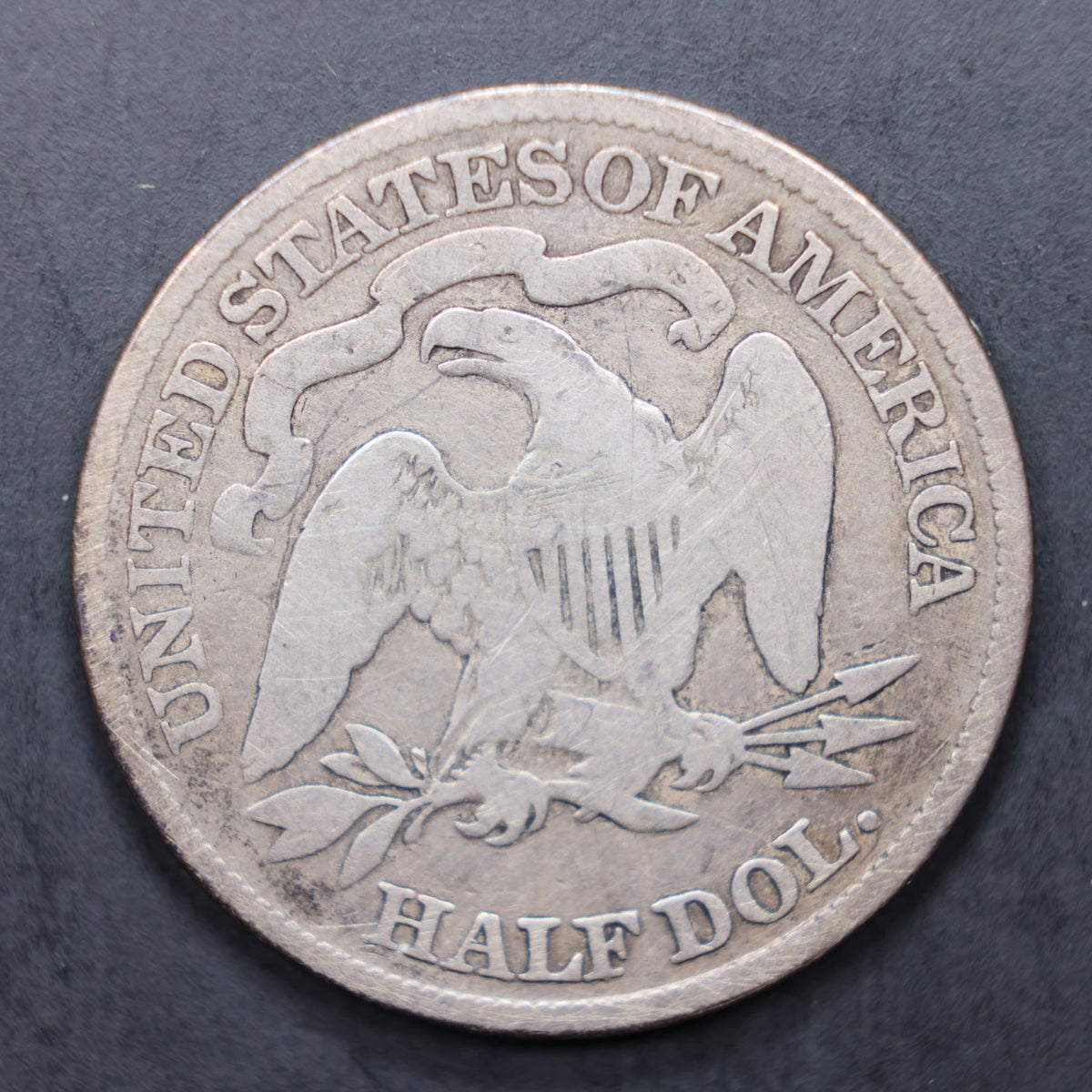 1879 Seated Liberty Silver Half Dollar, Good Circulated Coin, Store #HR2085.