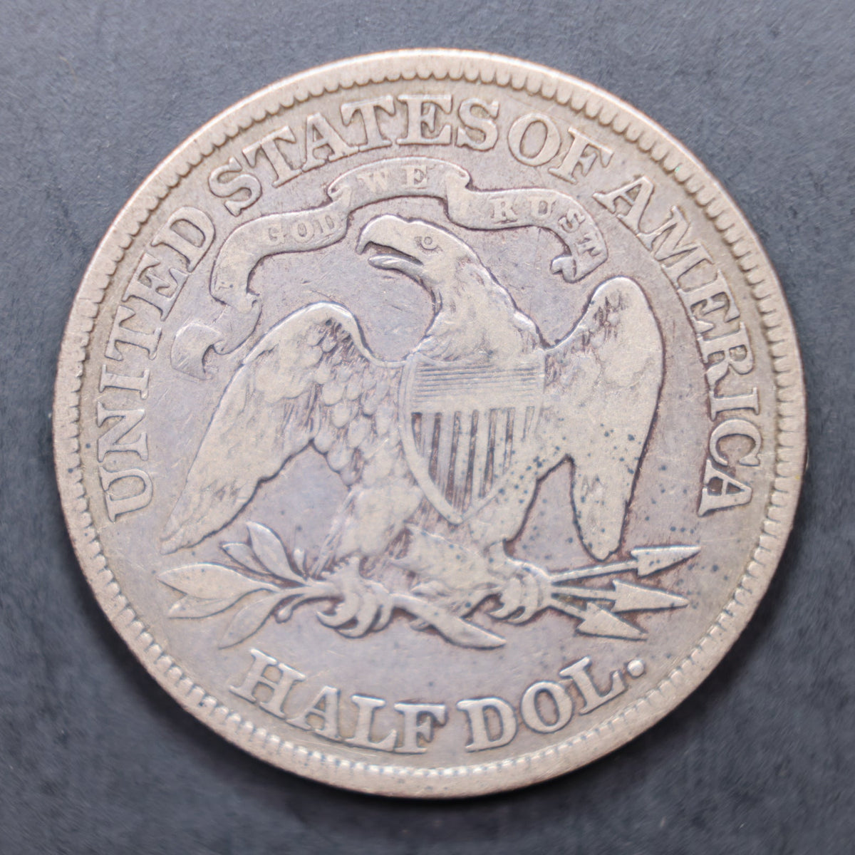 1879 Seated Liberty Silver Half Dollar, Very Good Circulated Coin, Store #HR2086.