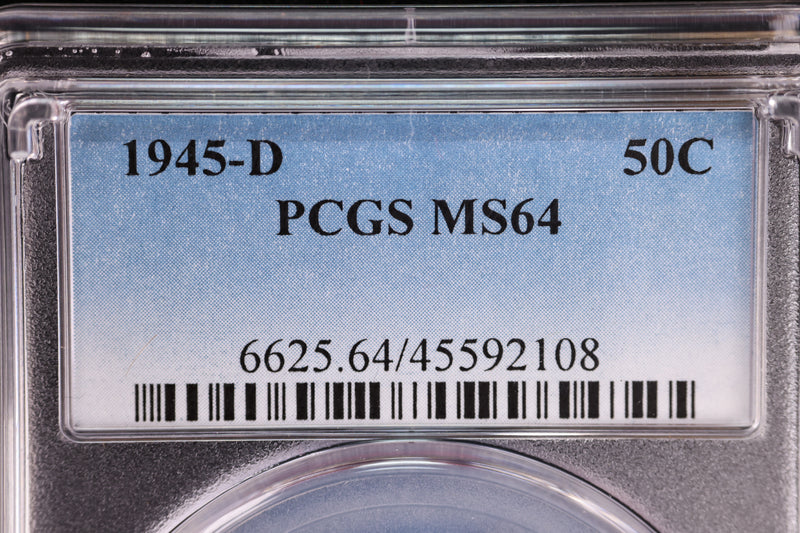 1945-D Walking Liberty Half Dollar, PCGS MS-64.  Store