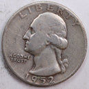 1952 Washington Quarter, Very Good Circulated Coin, Store