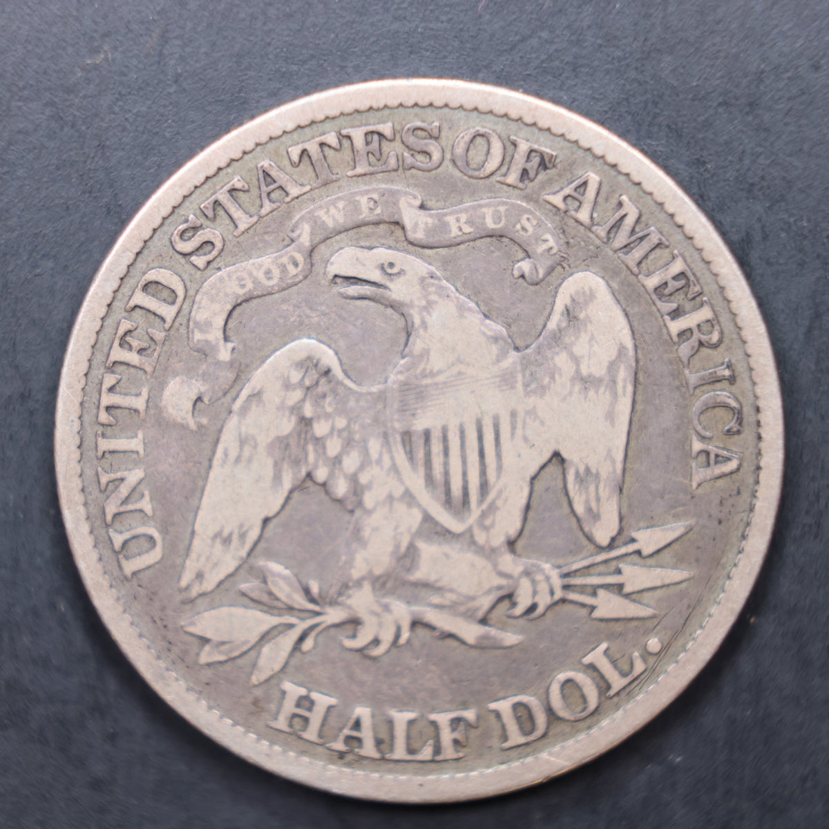 1881 Seated Liberty Silver Half Dollar, Very Good Circulated Coin, Store #HR2089.