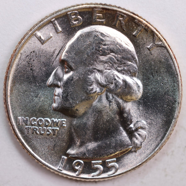 1955 Washington Quarter, Mint State Uncirculated Coin, Store #QR581