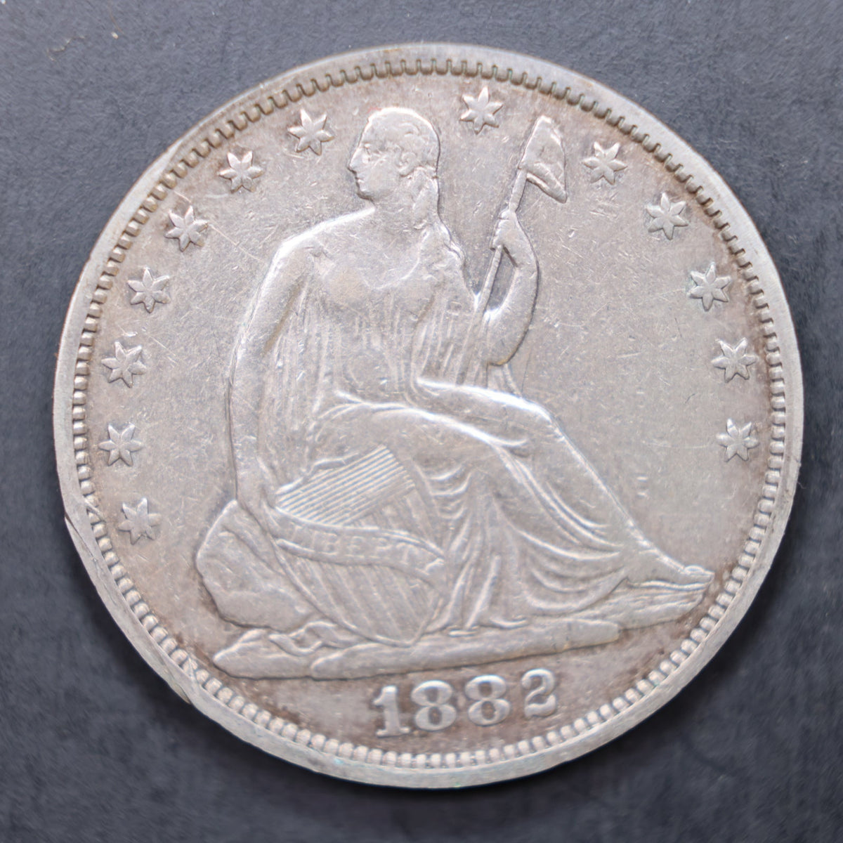 1882 Seated Liberty Silver Half Dollar, Extra Fine Circulated Coin, Store #HR2092.