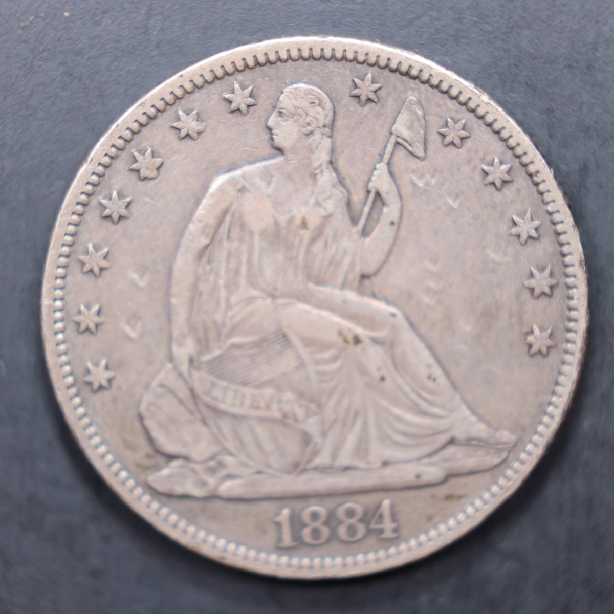 1884 Seated Liberty Silver Half Dollar, Extra Fine Detailed Coin, Store #HR2095.