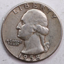 1958 Washington Quarter, Extra Fine Circulated Coin, Store