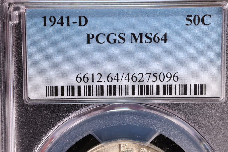 1941-D Walking Liberty Half Dollar, PCGS MS-64.  Store