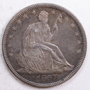 1867 Seated Liberty Half Dollar, Mint State Uncirculated Coin, Store