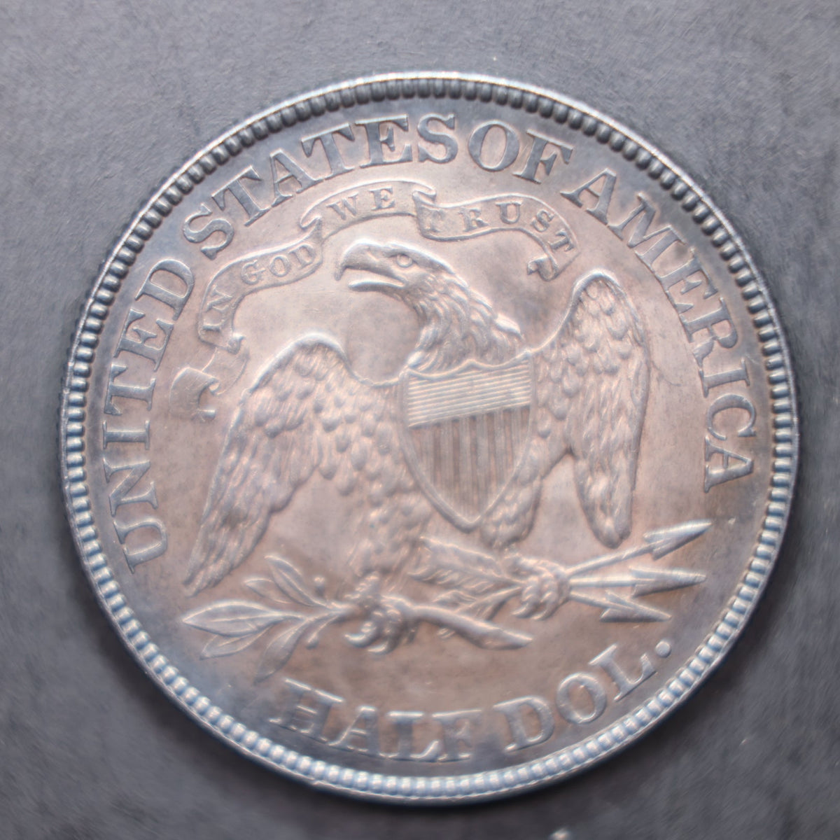 1886 Seated Liberty Silver Half Dollar, Mint State Uncirculated Coin, Store #HR2098.