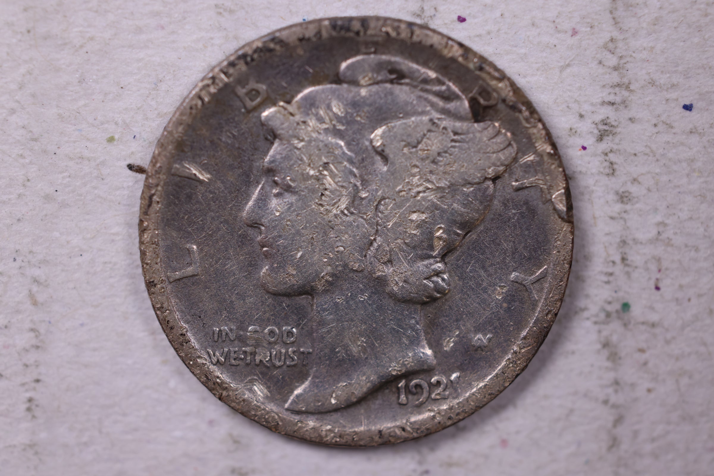 1921 Mercury Silver Dime., Good., Store  #19814