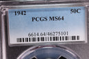 1942 Walking Liberty Half Dollar, PCGS MS-64.  Store