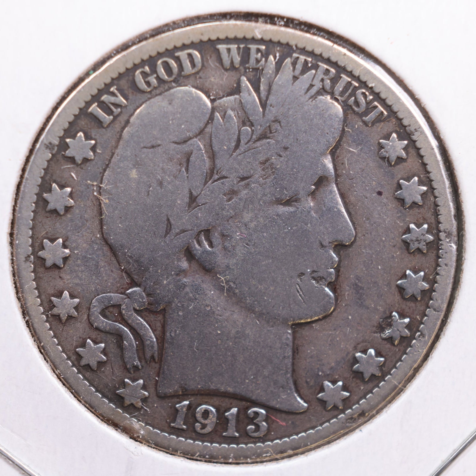 1913 Barber Half Dollar, Very Good Circulated Coin, Store #HR0738